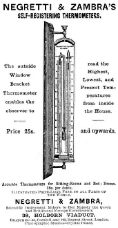 Temperature Prints: Advertisement for Negretti & Zambra's Self-Registering Thermometers, 1895