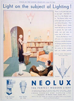 Bookshelves Gallery: Advert for Neolux light fittings, 1931