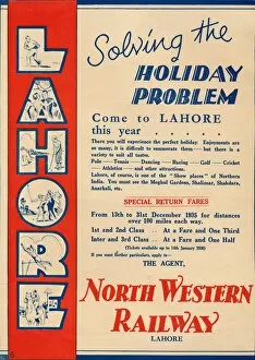 Civil And Military Gazette Collection: Advertisement for the North Western Railway promoting travel to Lahore, 1936. Creator: Unknown