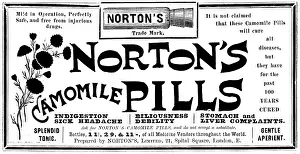 Indigestion Prints: Advertisement for Norton's Camomile Pills