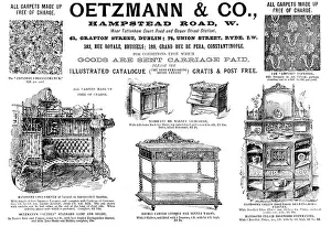 Carpet Prints: Advertisement for Oetzmann & Co. furniture and carpets, 1895. Creator: Unknown