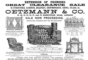 Carpet Prints: Advertisement for Oetzmann & Co. Great Clearance Sale, 1890. Creator: Unknown