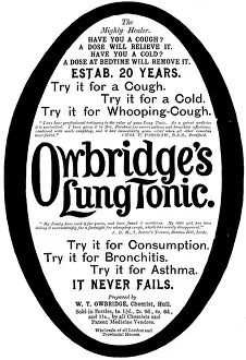 Tuberculosis Prints: Advertisement for Owbridge's Lung Tonic