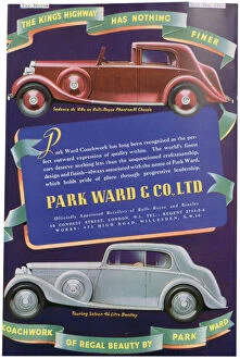 Burgundy Collection: Advert for Park Ward and Co car coachwork, 1937