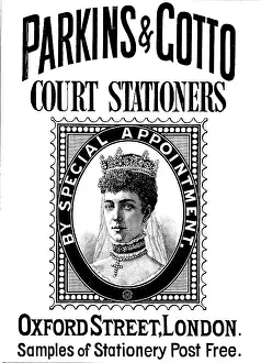 Advertisement for Parkins & Gotto, Court Stationers, 1890. Creator: Unknown