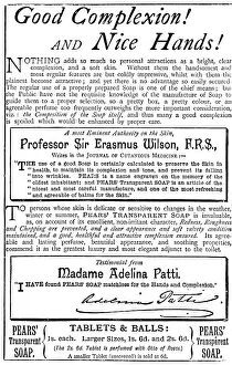 Hygienic Prints: Advertisement for Pears Transparent Soap, 1890. Creator: Unknown
