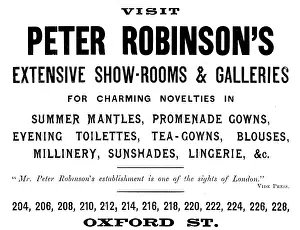 Peter Robinson Limited Prints: Advertisement for Peter Robinson's