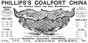 Plant Pot Prints: Advertisement for Phillips's Coalport China, 1890. Creator: Unknown