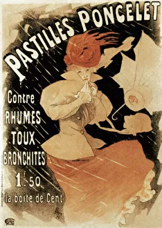 Discomfort Gallery: Advertising poster for Pastilles Poncelet, a cold and bronchitis remedy, 1896. Artist: Jules Cheret