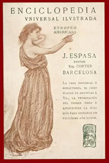Images Dated 17th May 2016: Advertising poster of the Universal Encyclopedia Espasa, 1902, work by Ramon Casas