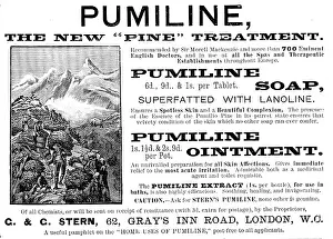 Advertisement for Pumiline Ointment, 1890. Creator: Unknown