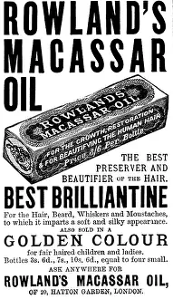Advertisement for Rowland's Macassar Oil, 1895. Creator: Unknown.<br> Advertisement for Rowland's Macassar Oil, 1895. Creator: Unknown