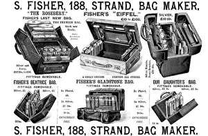 Brush Prints: Advertisement for S. Fisher, bag maker, 1895. Creator: Unknown