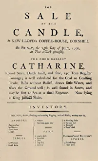 Advertisement of Sale by Candle at Lloyds, 1796, (1928)