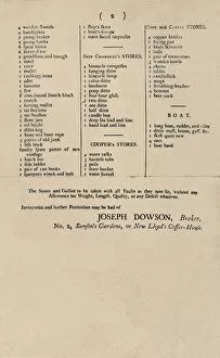 Charles Wright Collection: Advertisement of Sale by Candle at Lloyds, 1796, (1928)