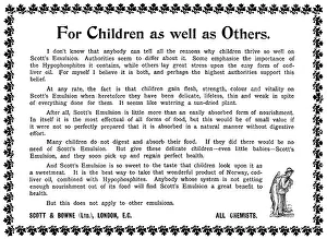 Fish Oil Prints: Advertisement for Scott's Emulsion