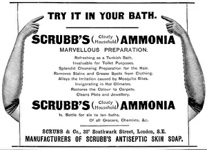 Hygienic Prints: Advertisement for Scrubb's (Cloudy Household) Ammonia