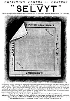 Cleaning Prints: Advertisement for 'Selvyt' Polishing Cloths or Dusters, 1895. Creator: Unknown
