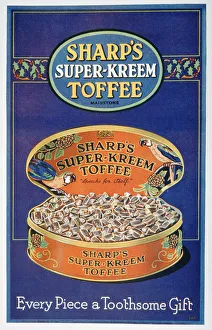 Sweets Prints: Advert for Sharps Super-Kreem Toffee, 1928