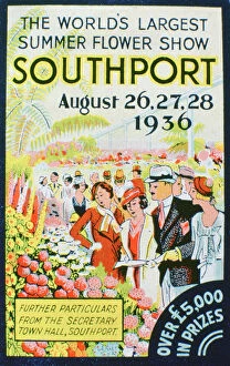 Images Dated 9th July 2008: Advert for the Southport Flower Show, Lancashire, 1936