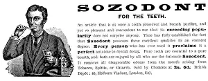 Brushing Prints: Advertisement for Sozodont for the Teeth, 1890. Creator: Unknown