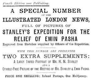 Henry Stanley Prints: Advertisement for Special Number