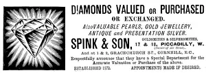 Gemstones Prints: Advertisement for Spink & Son, jewellers, 1895. Creator: Unknown