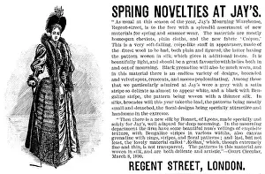 Tippet Prints: Advertisement for Spring Novelties at Jay's, 1890. Creator: Unknown