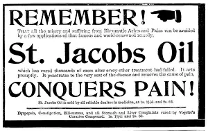 Muscles Prints: Advertisement for St. Jacobs Oil, 1895. Creator: Unknown