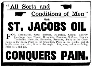 Muscles Prints: Advertisement for St. Jacobs Oil, 1895. Creator: Unknown