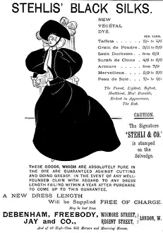 Advertisement for Stehlis Black Silks, 1895. Creator: Unknown.<br> Advertisement for Stehlis Black Silks, 1895. Creator: Unknown