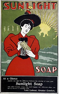 Cleanliness Collection: Advertisement for Sunlight household soap, c1890