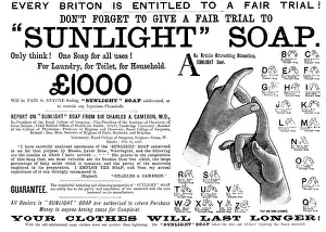 Language Prints: Advertisement for 'Sunlight' Soap, 1890. Creator: Unknown