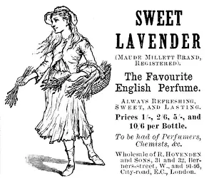 Scented Prints: Advertisement for Sweet Lavender perfume, 1890. Creator: Unknown