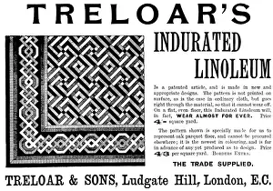 Geometric Design Prints: Advertisement for Treloar's Indurated Linoleum