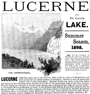 Holiday Prints: Advertisement for trips to Lake Lucerne, 1898. Creator: Unknown