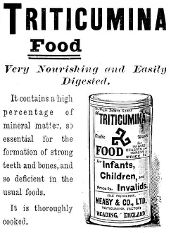 Diet Prints: Advertisement for Triticumina Food, 1895. Creator: Unknown