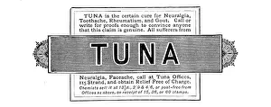 Fish Oil Prints: Advertisement for Tuna, 1890. Creator: Unknown