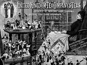 Tongs Prints: Advertisement for United Kingdom Tea Company's Teas, 1890. Creator: Unknown