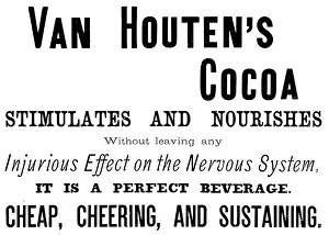 Purity Prints: Advertisement for Van Houten's Cocoa, 1890. Creator: Unknown