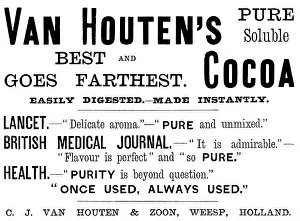 Purity Prints: Advertisement for Van Houten's Cocoa, 1890. Creator: Unknown