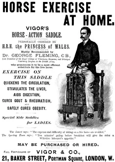Horse Riding Prints: Advertisement for Vigor's Horse-Action Saddle