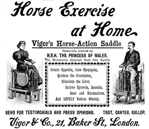 Horse Riding Prints: Advertisement for Vigor's Horse-Action Saddle