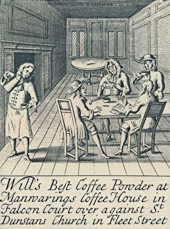 Coffee Gallery: An Advertisement For Wills Coffee House c.1700, (1944). Creator: Unknown