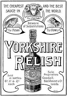 Fish Prints: Advertisement for Yorkshire Relish, 1898. Creator: Unknown