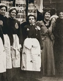 Campaigner Gallery: Ada Flatman, British suffragette, at a demonstration she organised in Liverpool, 1909