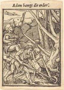Halloween Prints: Adam bawgt die erden. Creator: Hans Holbein the Younger