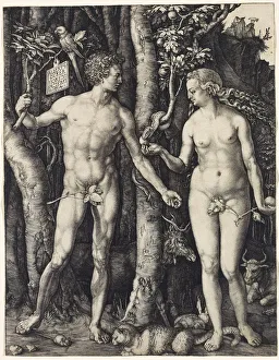 Expulsion From The Paradise Prints: Adam and Eve, 1504. Artist: Durer, Albrecht (1471-1528)