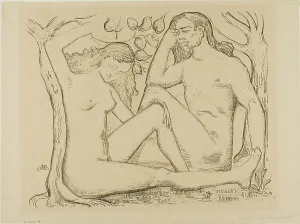Maillol Aristide Prints: Adam and Eve, 1895. Creator: Aristide Maillol
