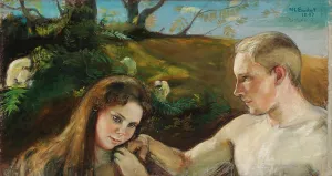 Pensive Prints: Adam and Eve, 1897. Creator: Magnus Enckell